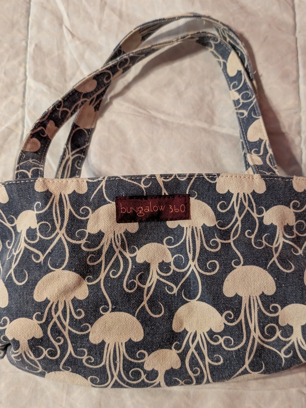 bungalow 360 Navy and Cream Jellyfish Shoulder Bag